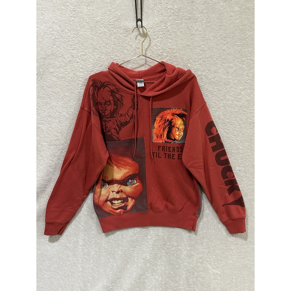 Chucky Childs Play Hoodie Men's Size S 34-36 Pullover Horror Graphics‎ Red Retro